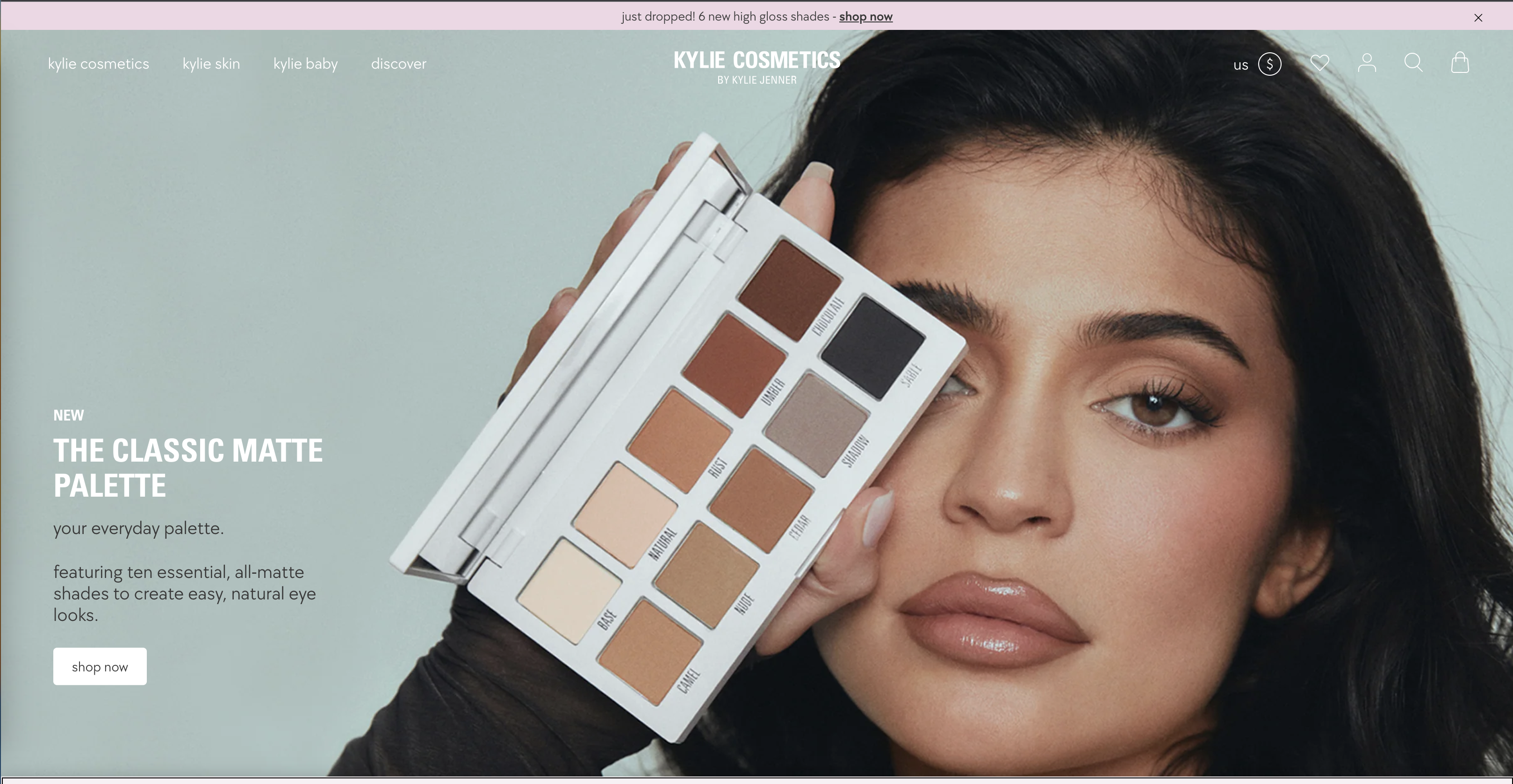Kylie Cosmetics is hosted on Shopify