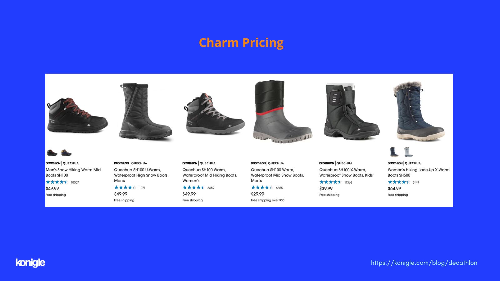 Decthlon uses the charm pricing tactic on decathlon.com