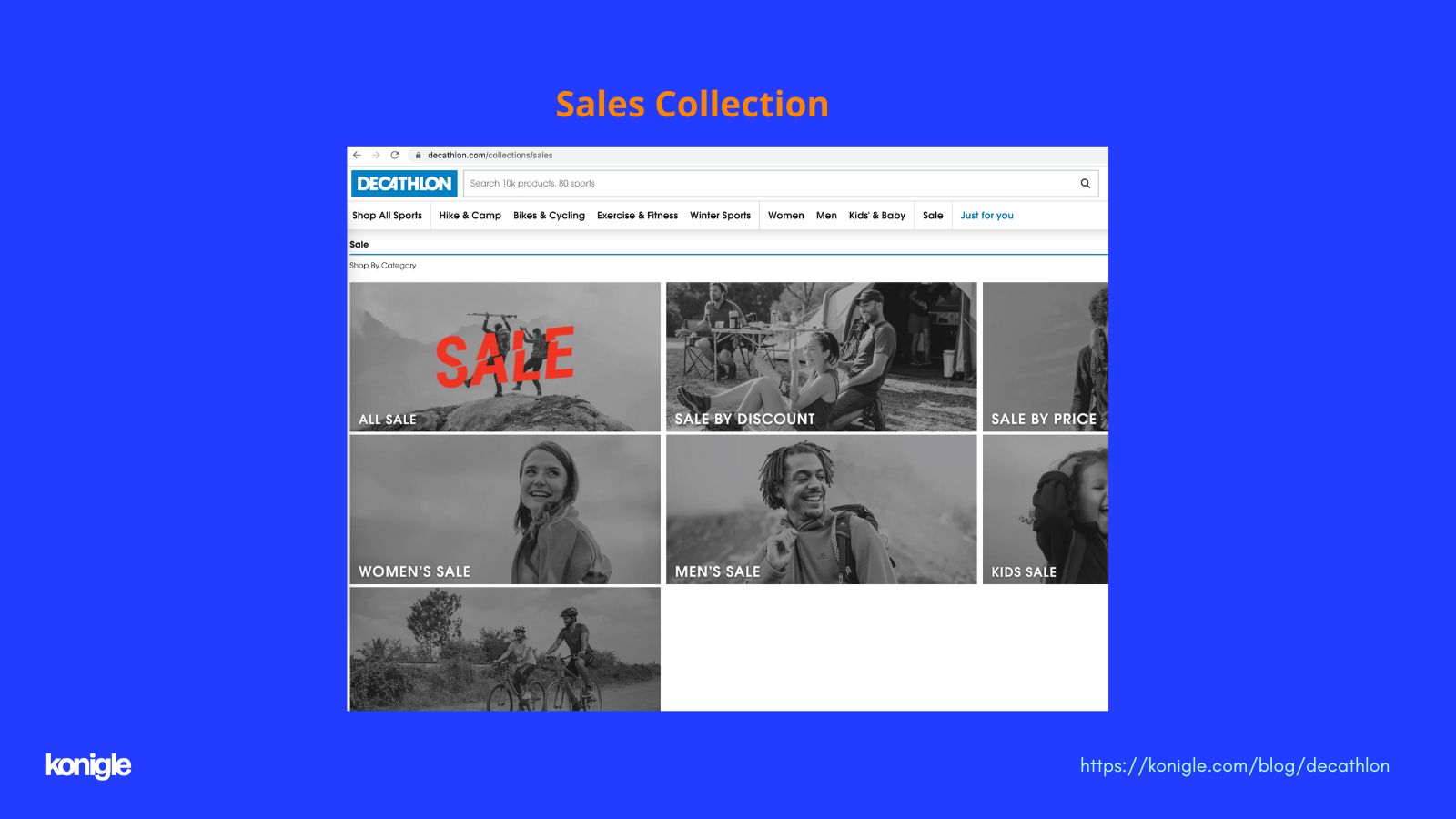 Decathlon has a dedicated Sales Collection Page