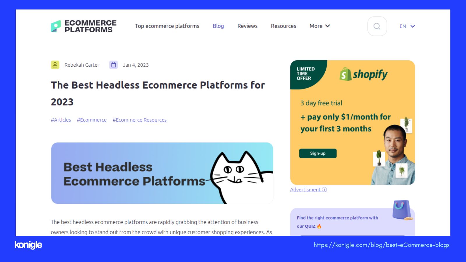 eCommerce Platforms&nbsp;blog