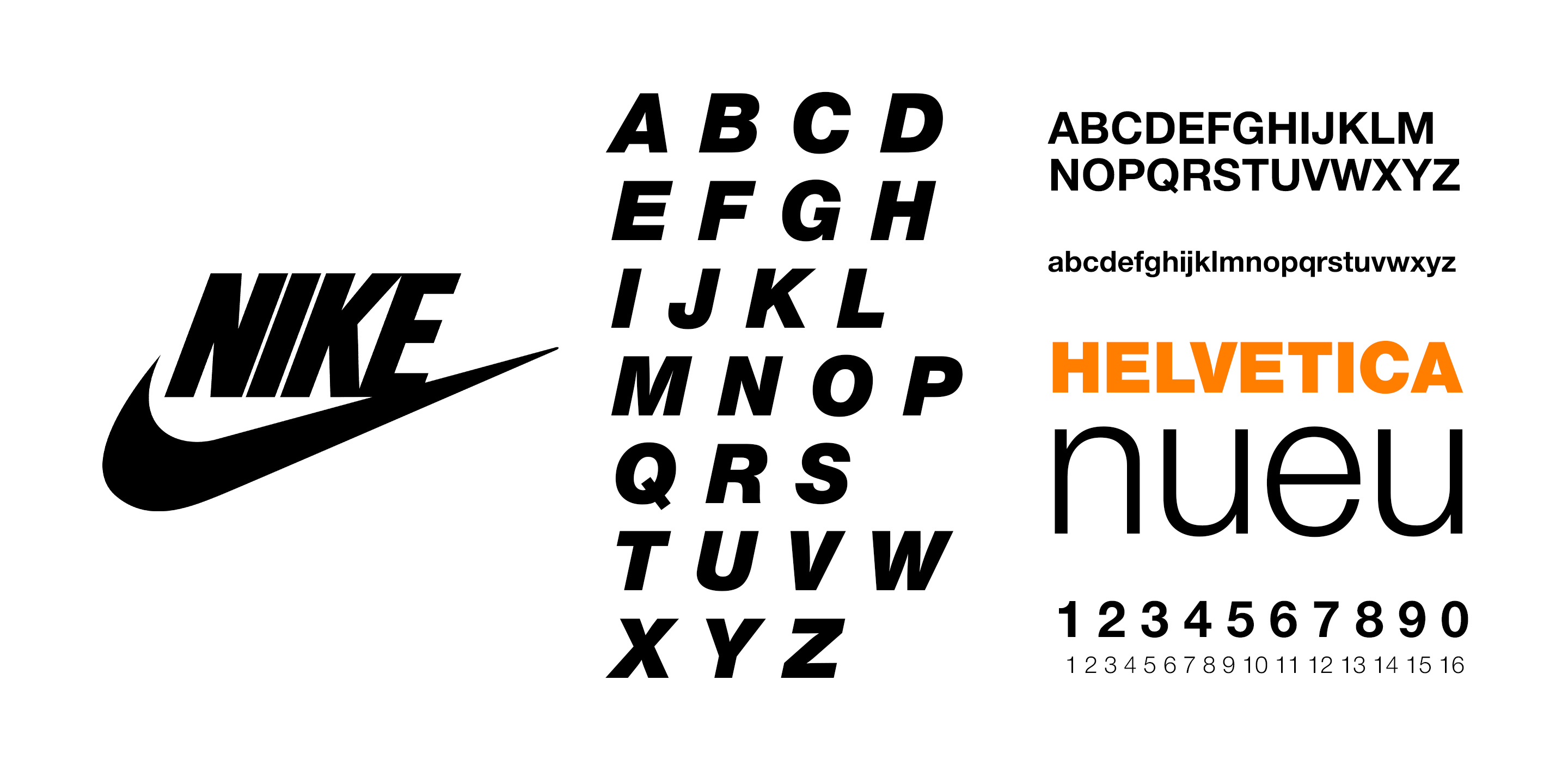 Nike's website Typography