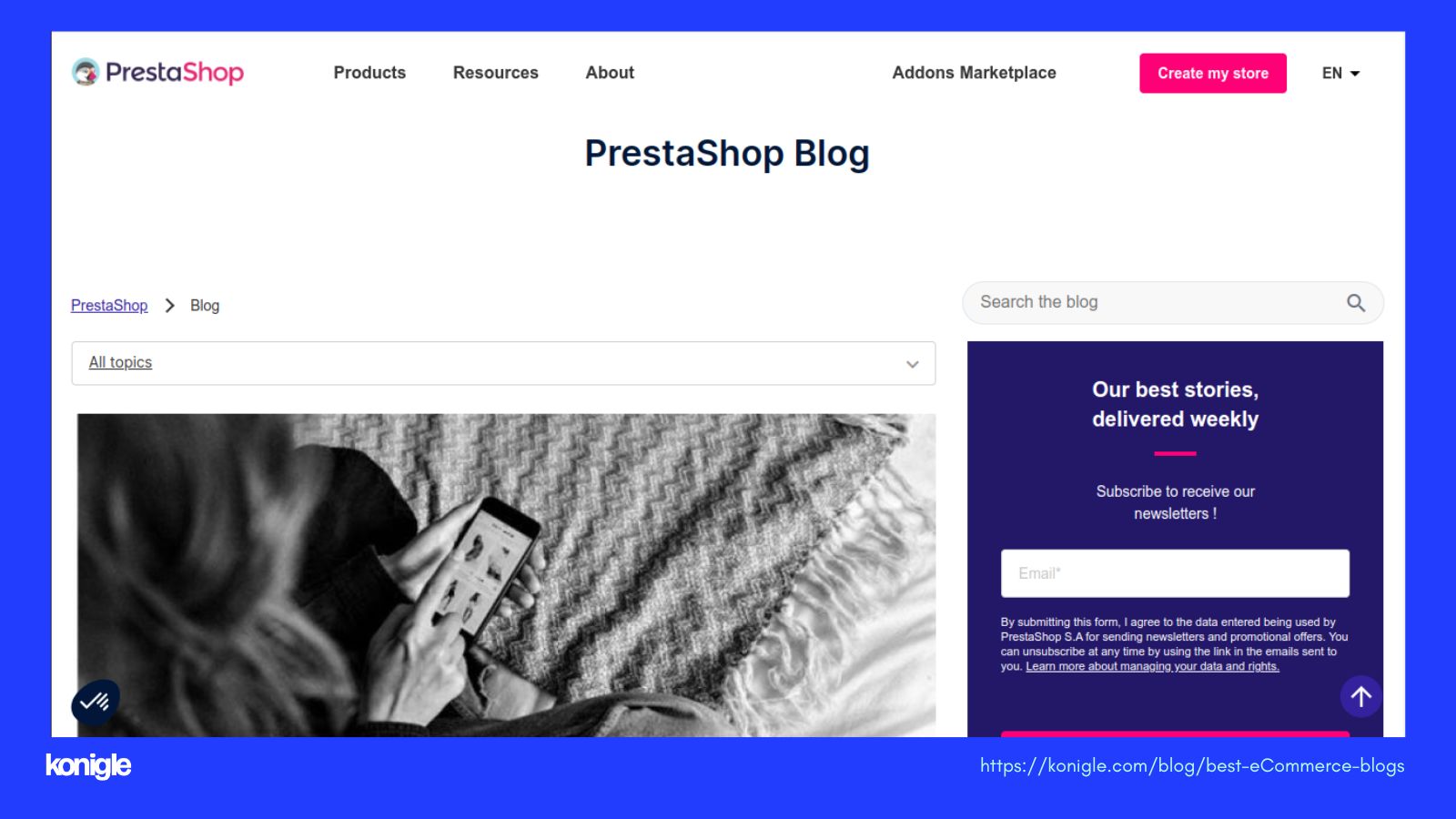 PrestaShop E-commerce blog&nbsp;