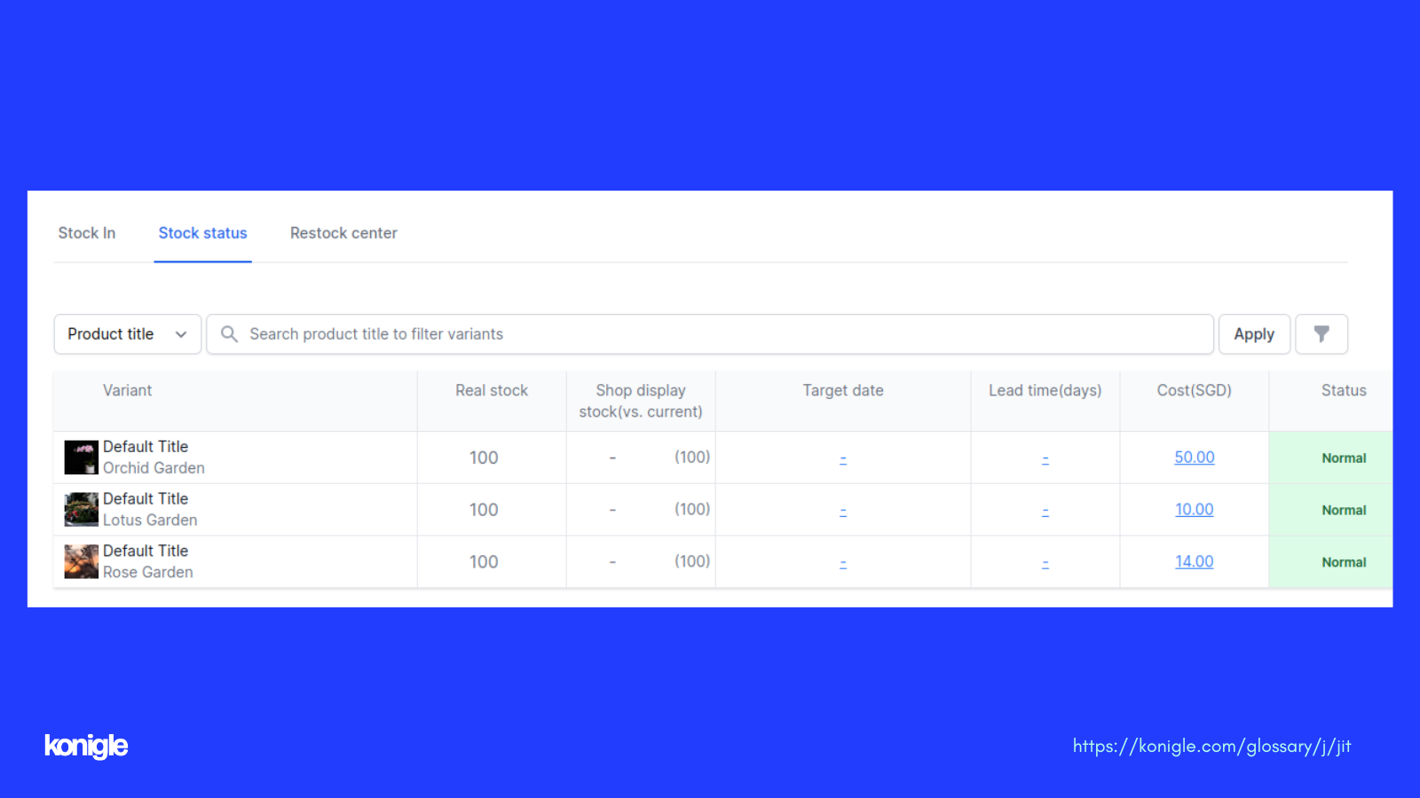 Konigle's&nbsp;smart inventory management tool for shopify stores