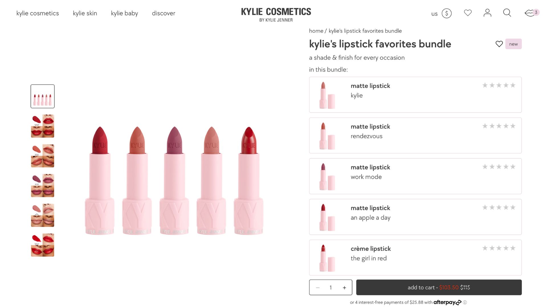 kylie's lipstick favourites bundle