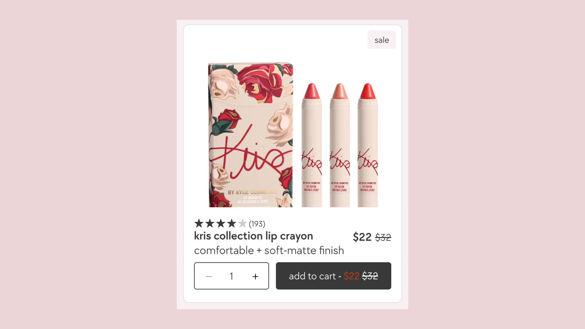 Compare at pricing done on kris collection lip crayon