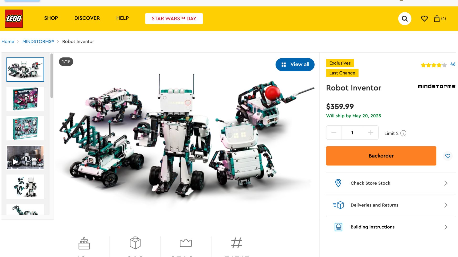 Last chance to backorder the Robot Inventor