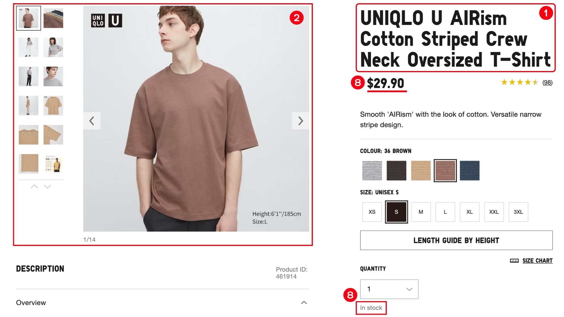 Example of a good product description from Uniqlo.com