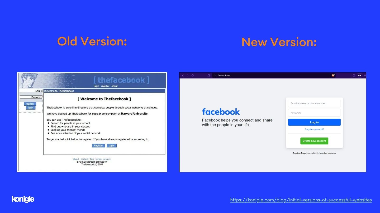 Facebook old vs new