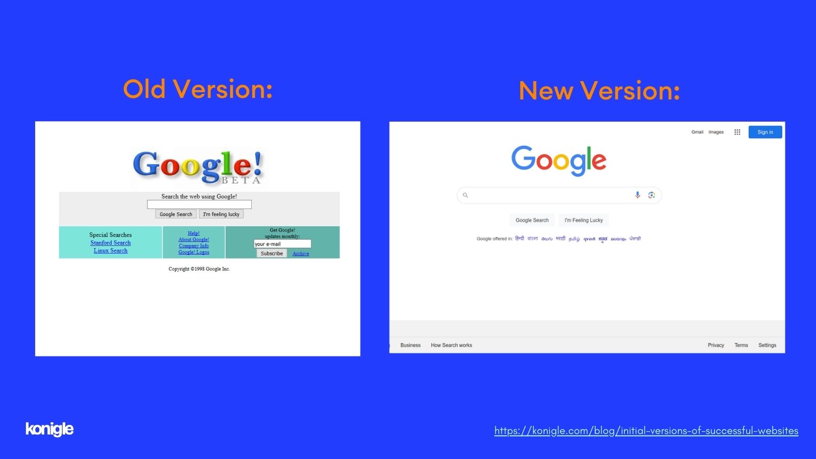 Google old vs new