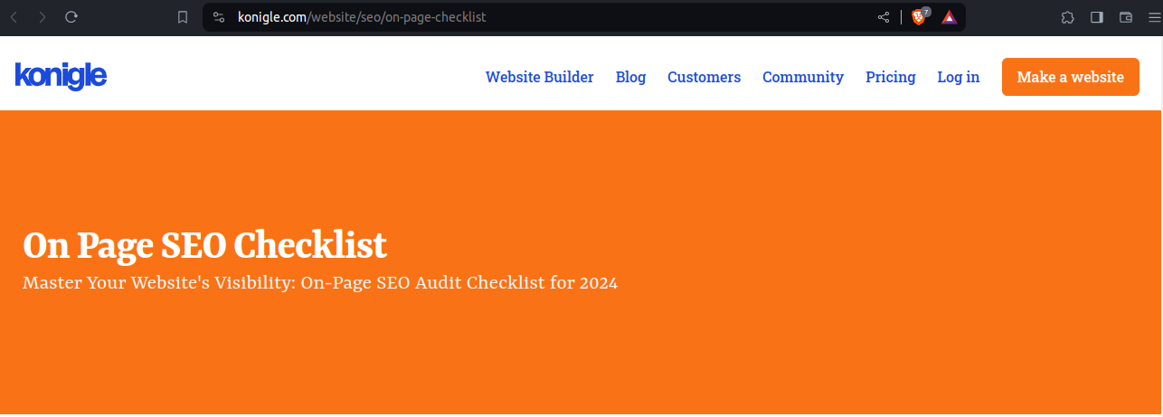 On Page SEO Checklist URL example