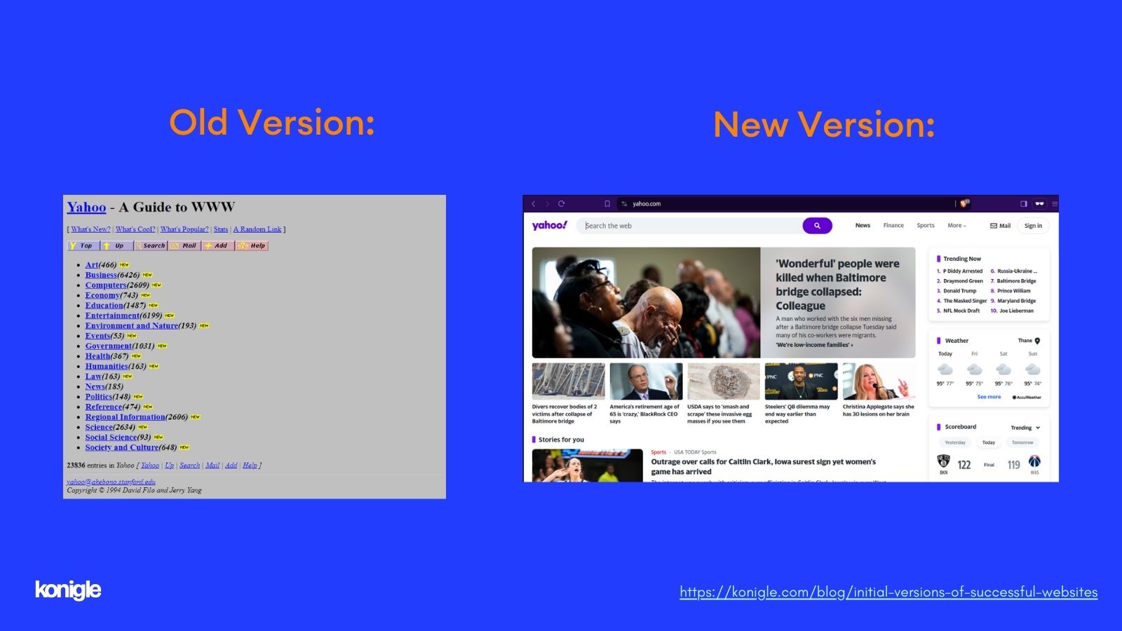Yahoo old vs new
