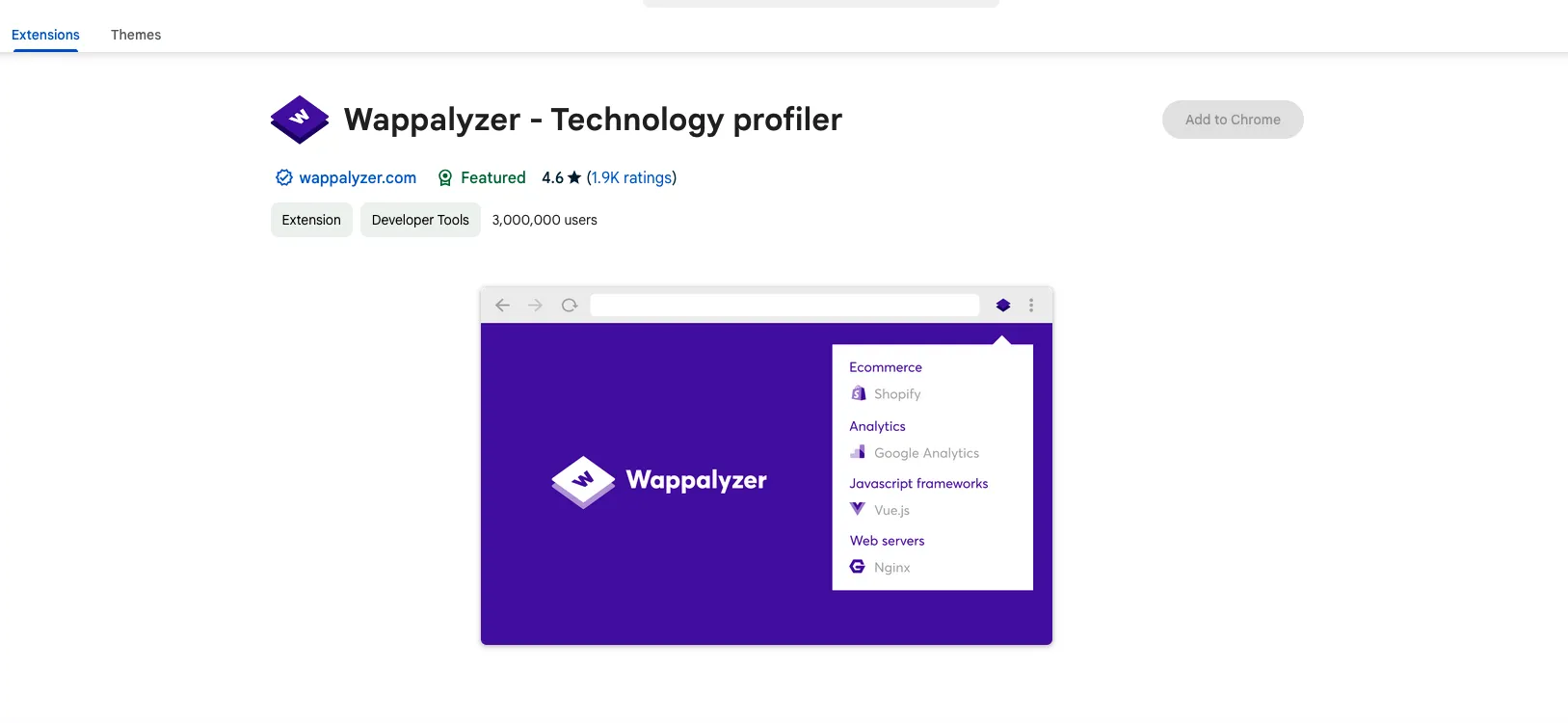 Wrappalyzer Extention