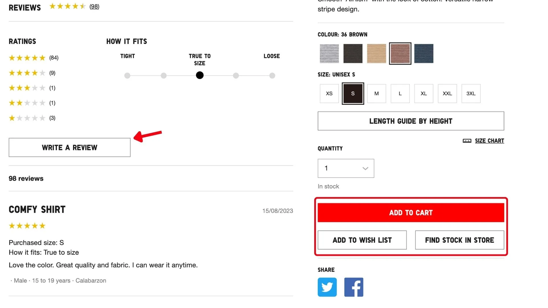 Example of multiple CTAs on Uniqlo.com