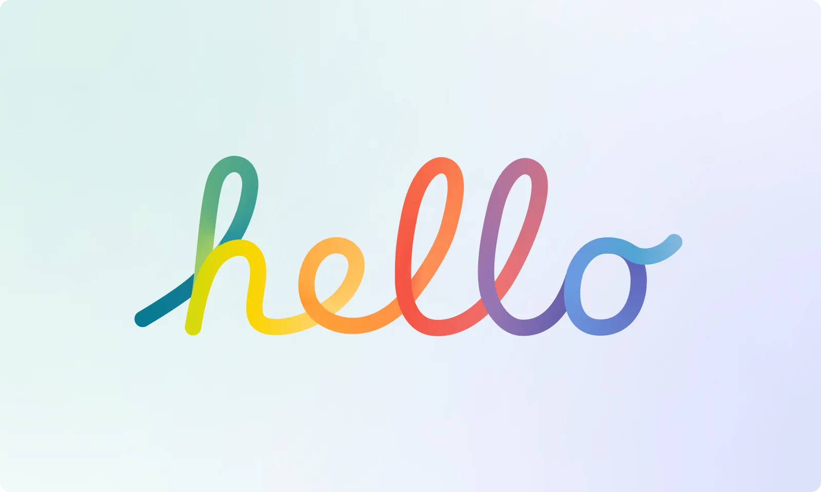 The word 'hello' in various colour