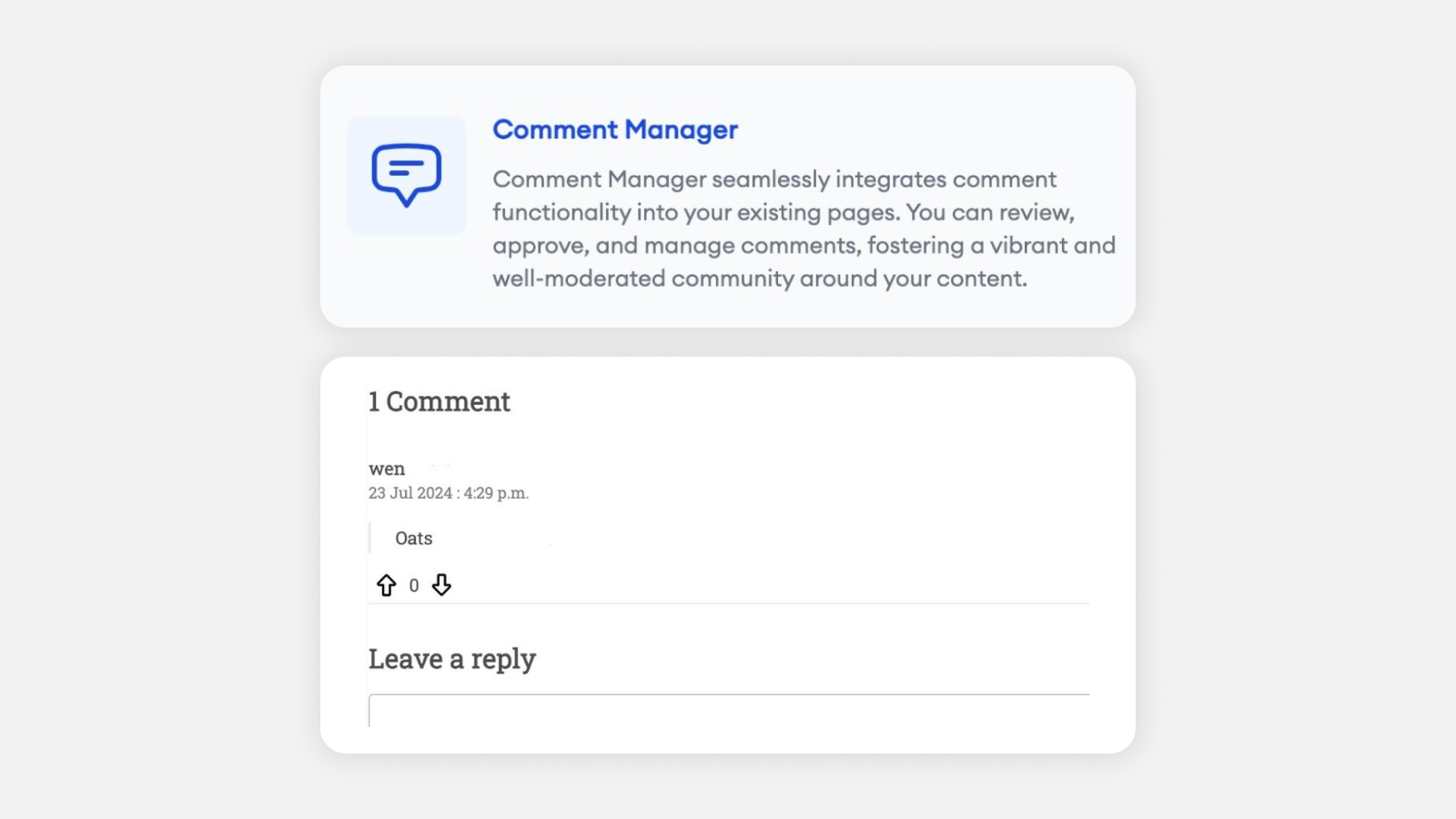 Comment Manager Plugin